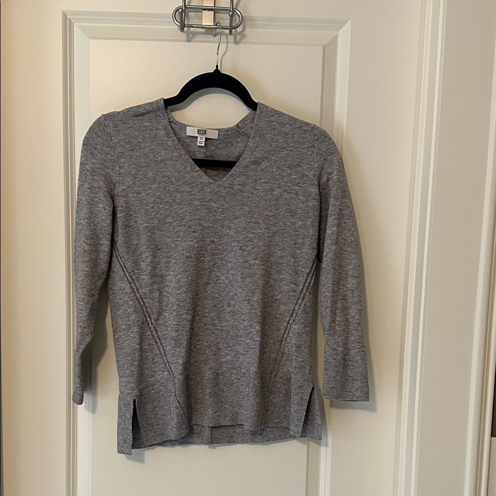Etcetera Heather Gray V-Neck Top